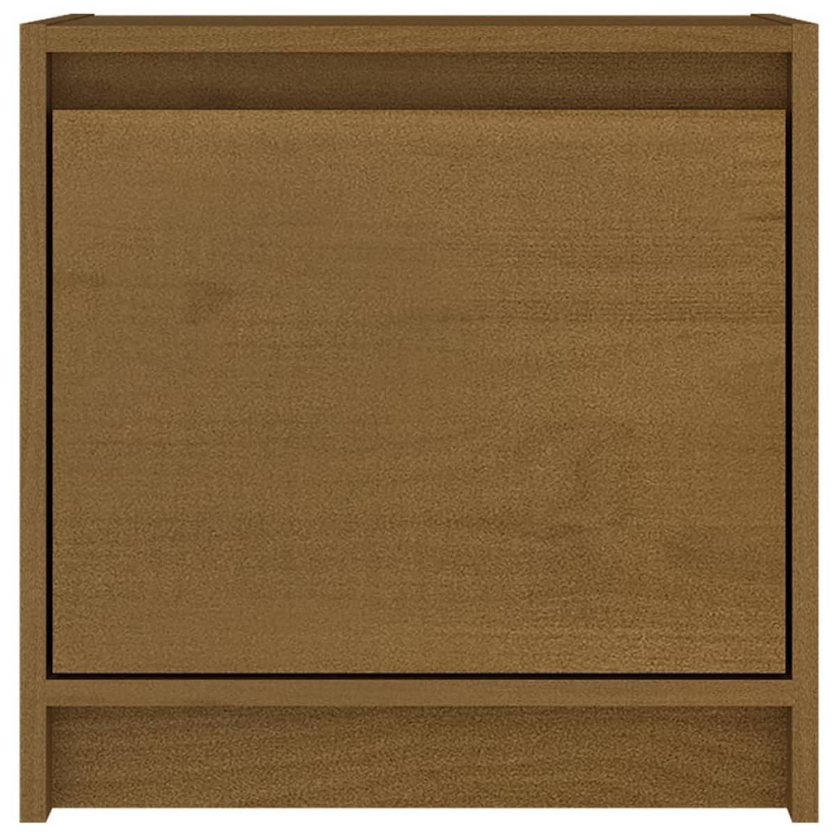 Mesitas de noche 2 uds madera de pino marrón miel 40x30,5x40 cm