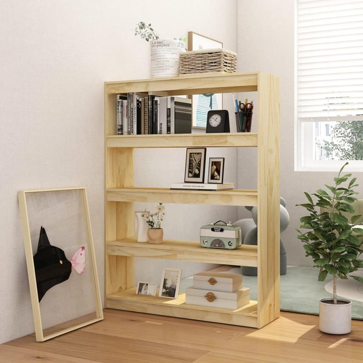 Estantería divisor de espacios madera de pino 100x30x135,5 cm