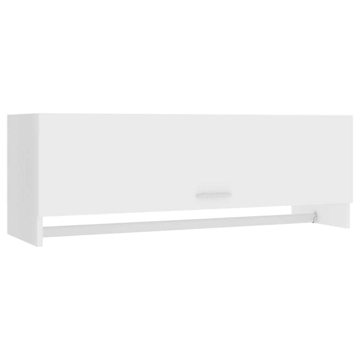 Armario de madera contrachapada blanco 100x32,5x35 cm