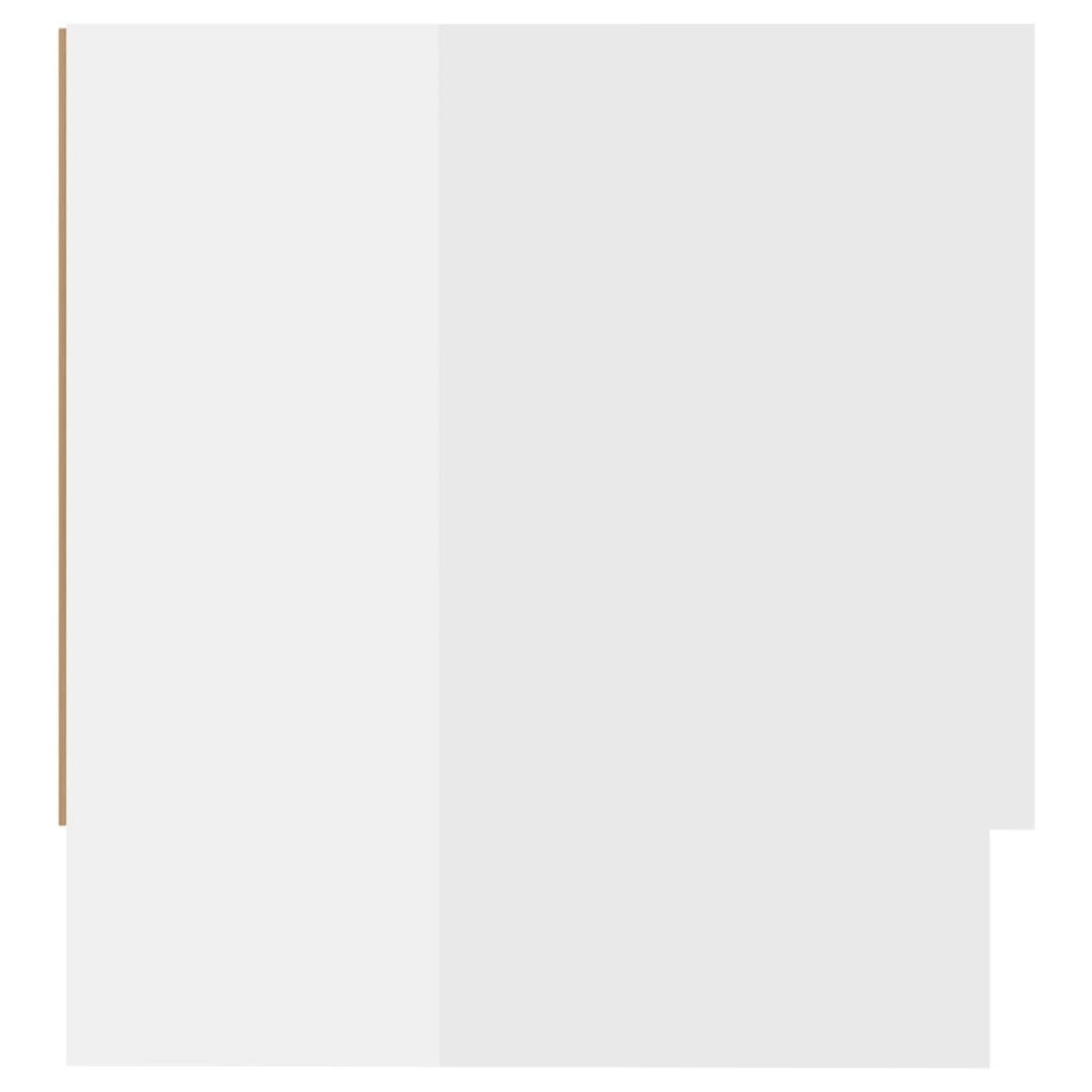 Armario de madera contrachapada blanco brillante 100x32,5x35 cm