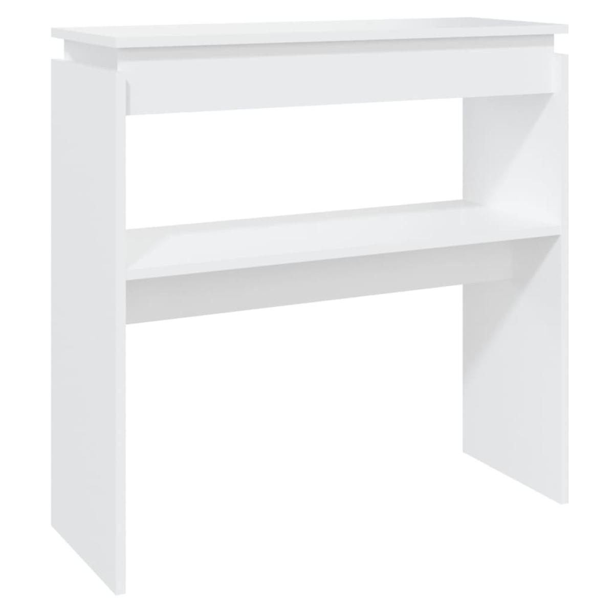 Mesa consola de aglomerado blanco 80x30x80 cm