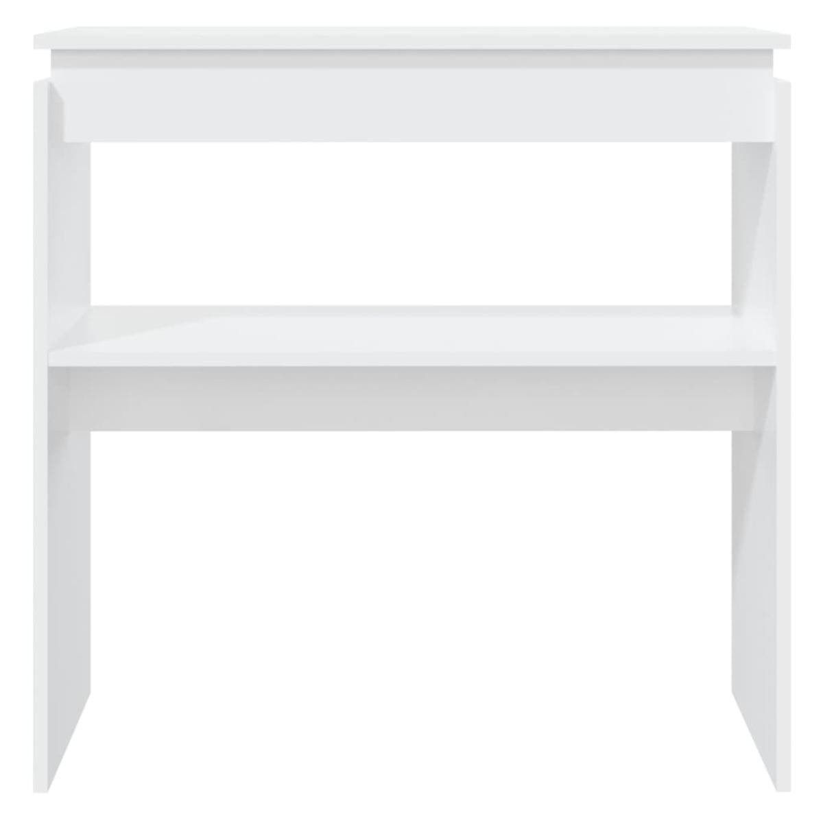 Mesa consola de aglomerado blanco 80x30x80 cm