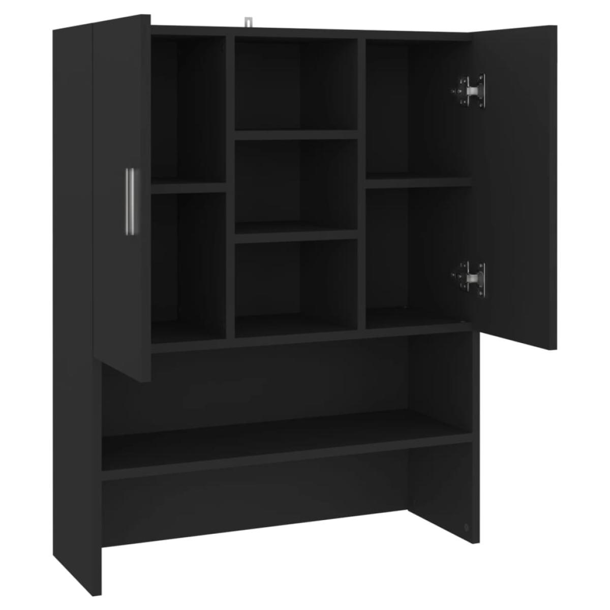 Armario de lavadora negro 70,5x25,5x90 cm
