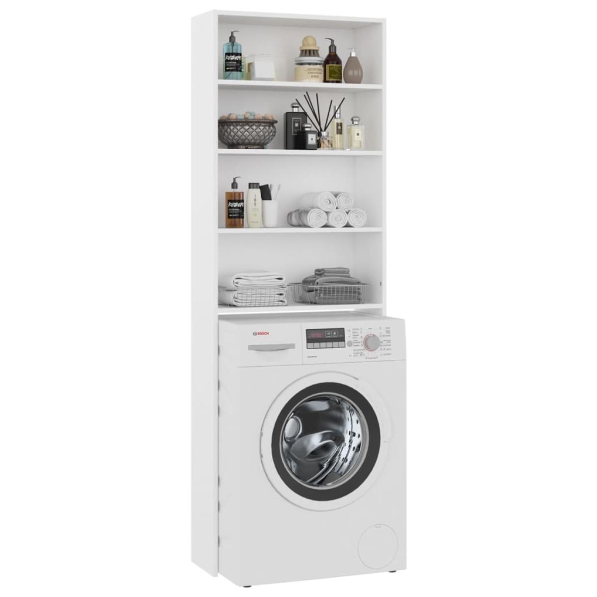 Armario de lavadora blanco 64x24x190 cm
