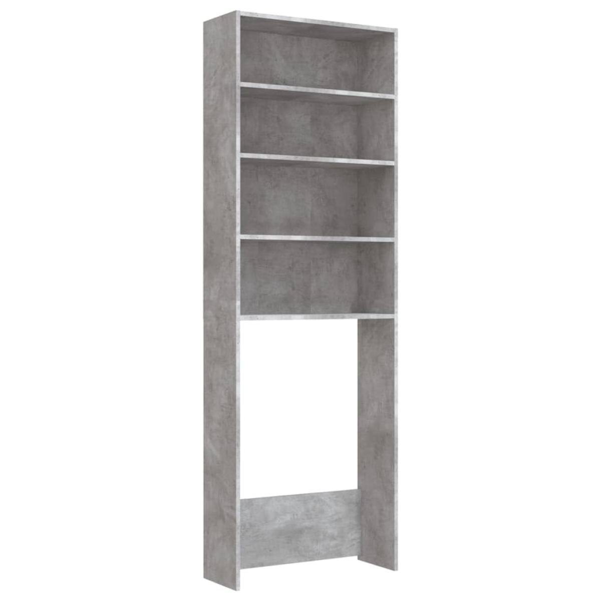 Armario de lavadora gris hormigón 64x24x190 cm