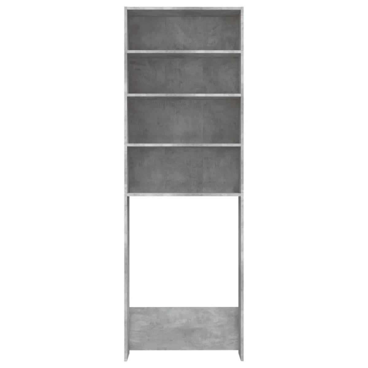 Armario de lavadora gris hormigón 64x24x190 cm