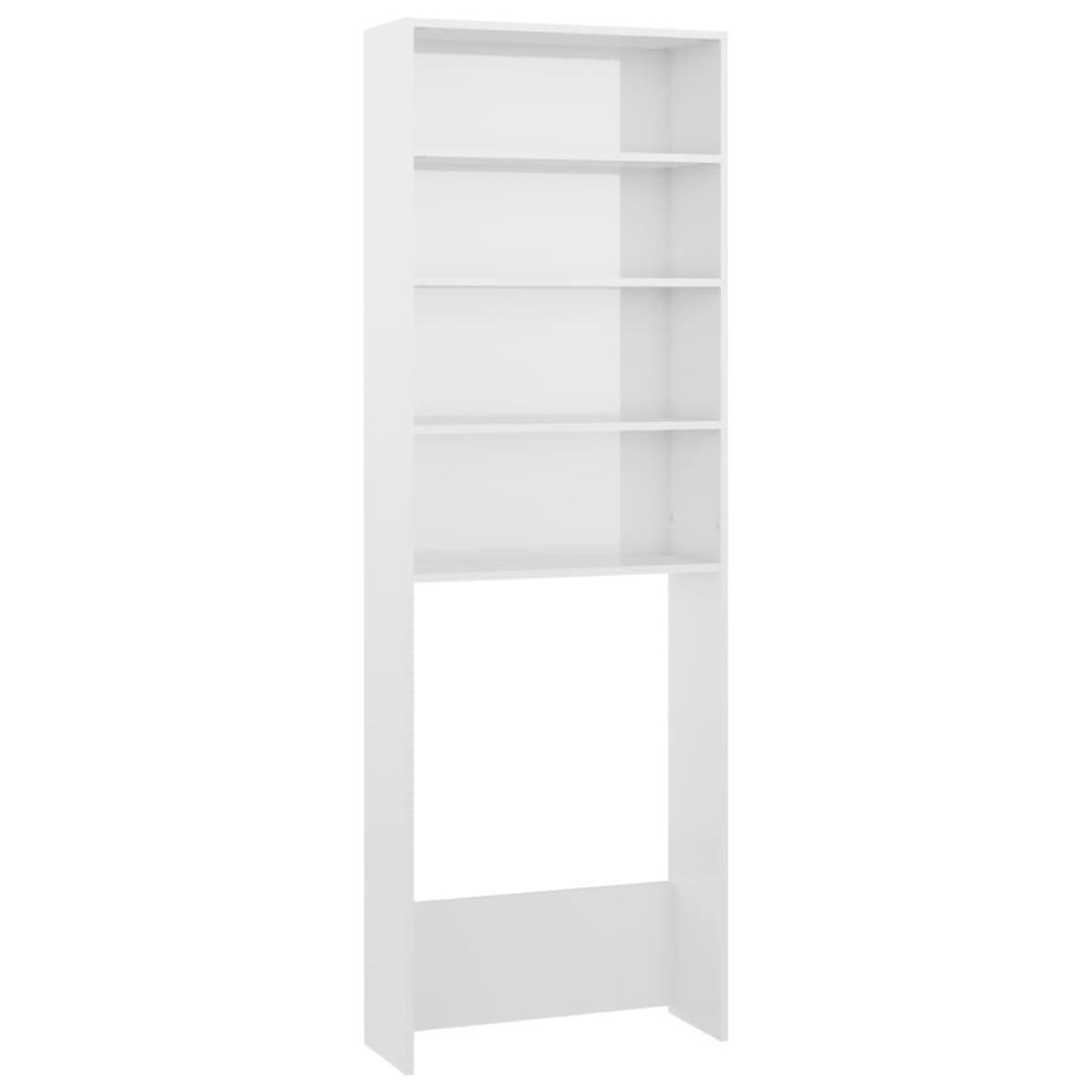 Armario de lavadora blanco brillante 64x24x190 cm