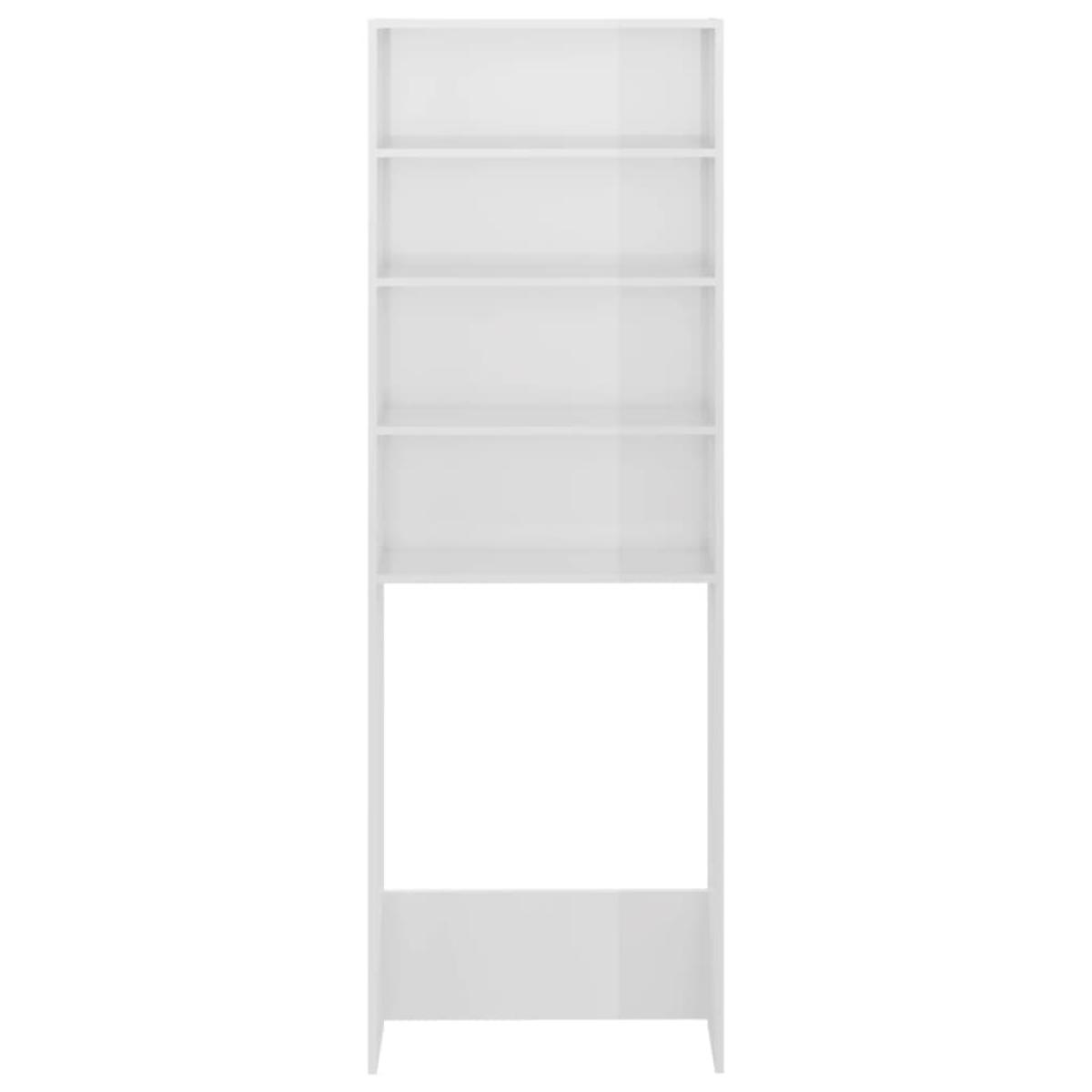Armario de lavadora blanco brillante 64x24x190 cm