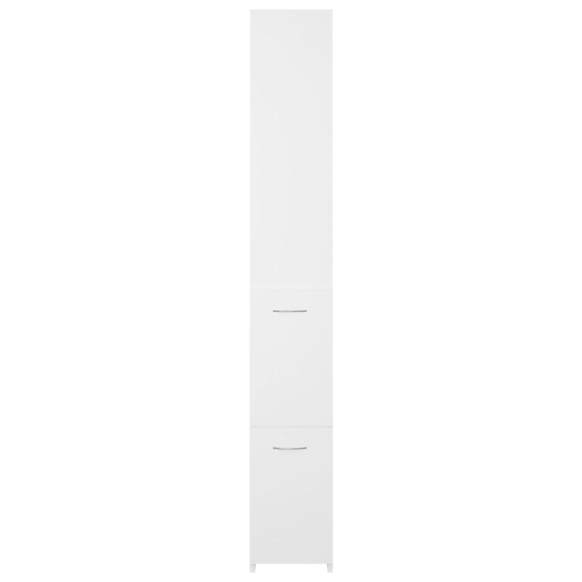 Armario de cuarto de baño aglomerado blanco 25x25x170 cm