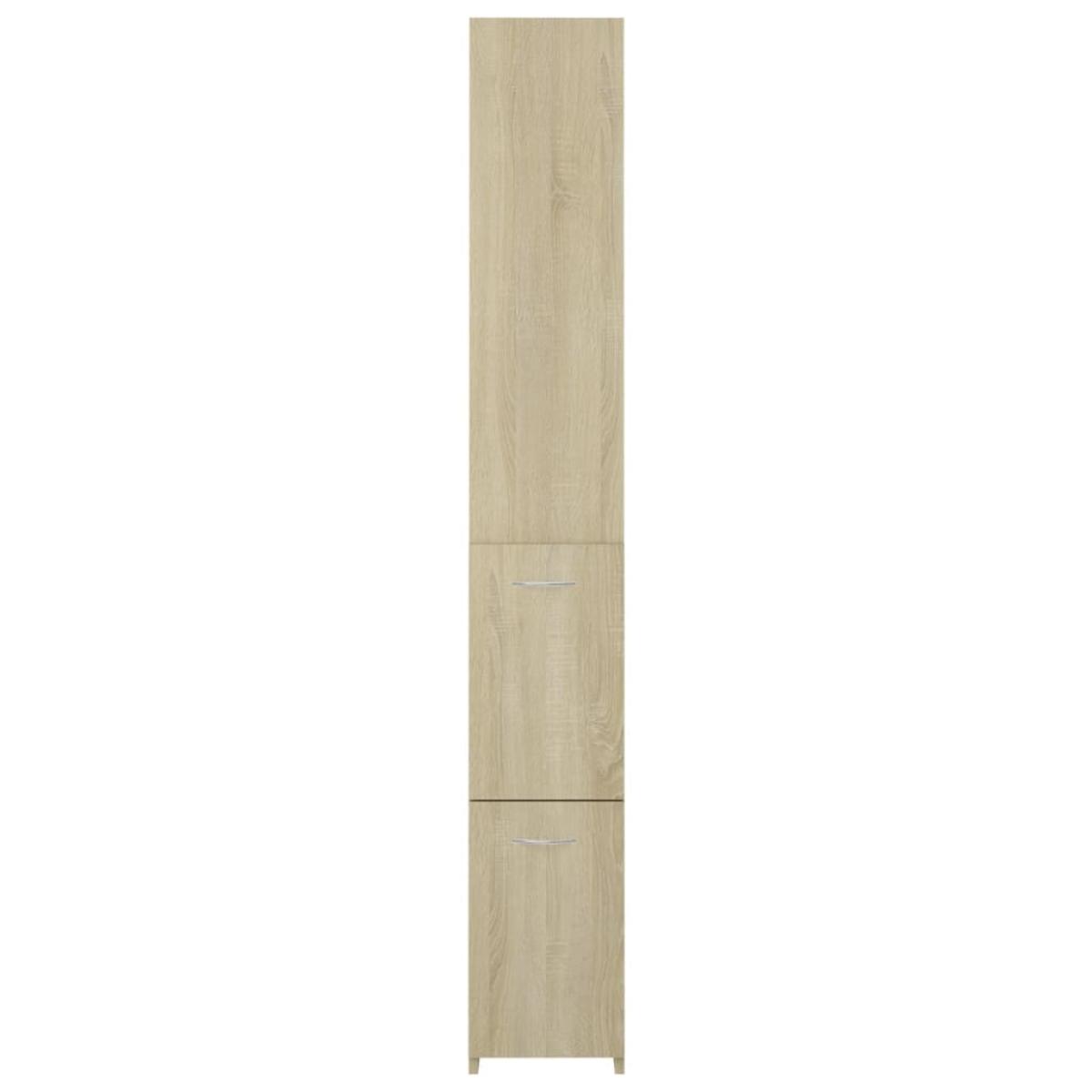 Armario de cuarto de baño aglomerado sonoma 25x25x170 cm