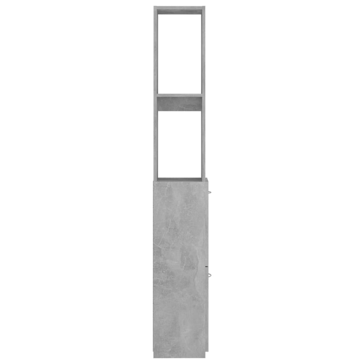 Armario de cuarto de baño aglomerado gris hormigón 25x25x170 cm