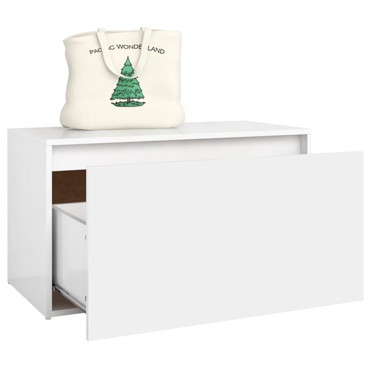 Banco de pasillo de aglomerado blanco 80x40x45 cm