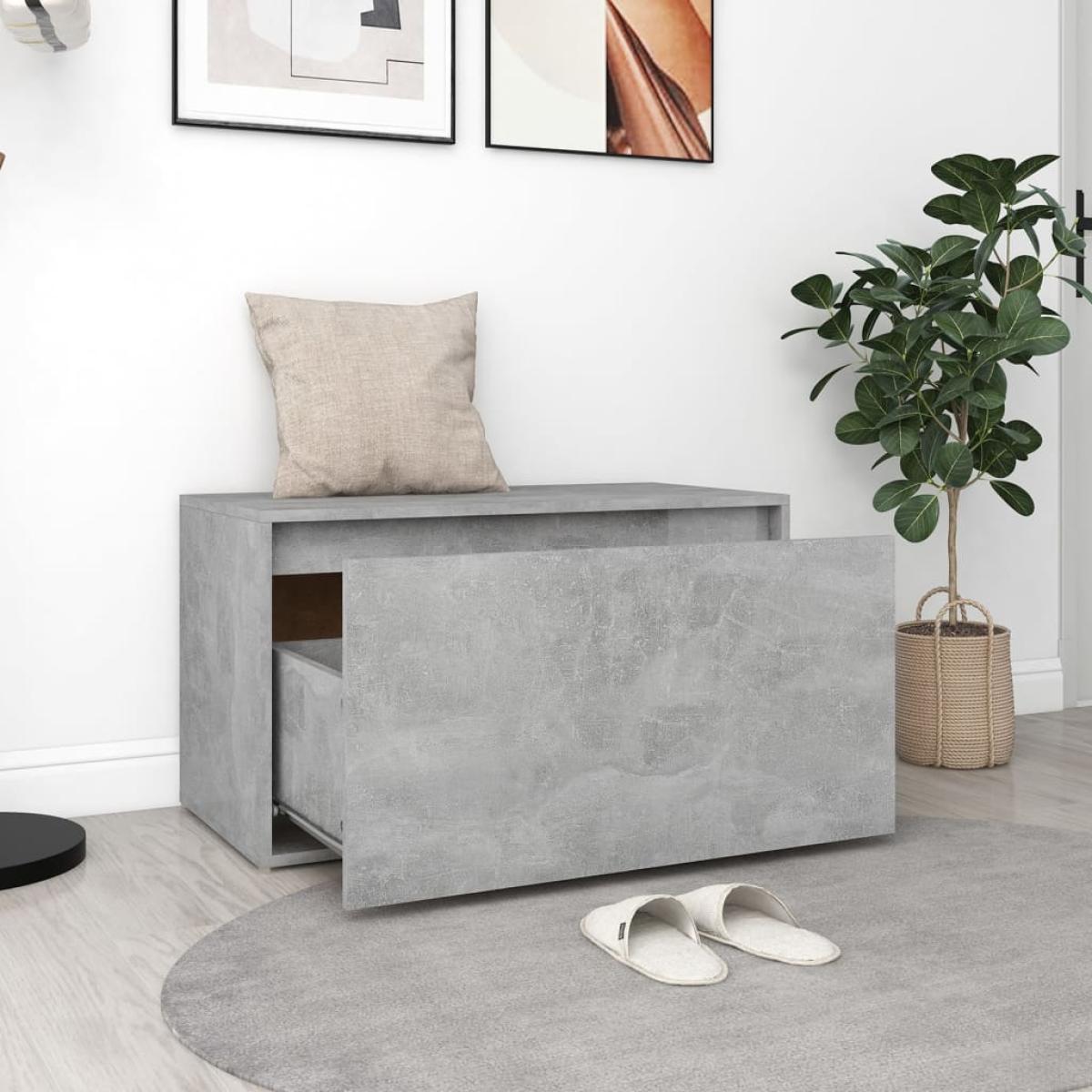 Banco de pasillo de aglomerado gris hormigón 80x40x45 cm