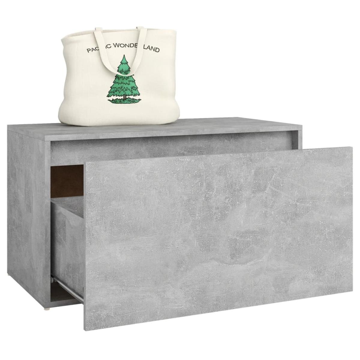 Banco de pasillo de aglomerado gris hormigón 80x40x45 cm