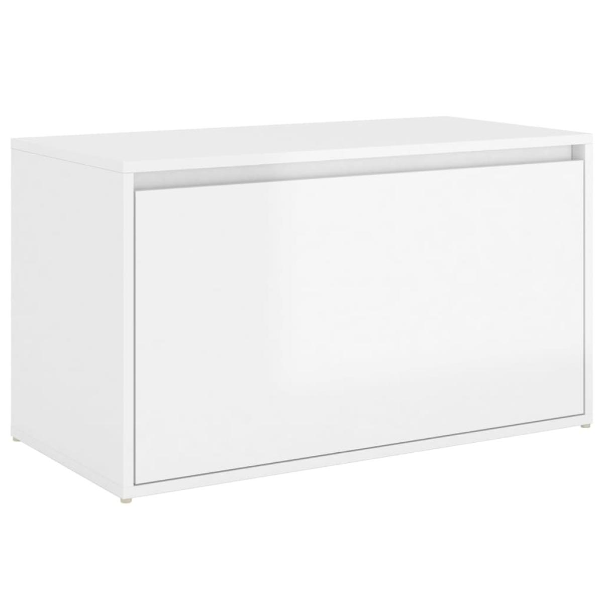Banco de pasillo de aglomerado blanco brillante 80x40x45 cm