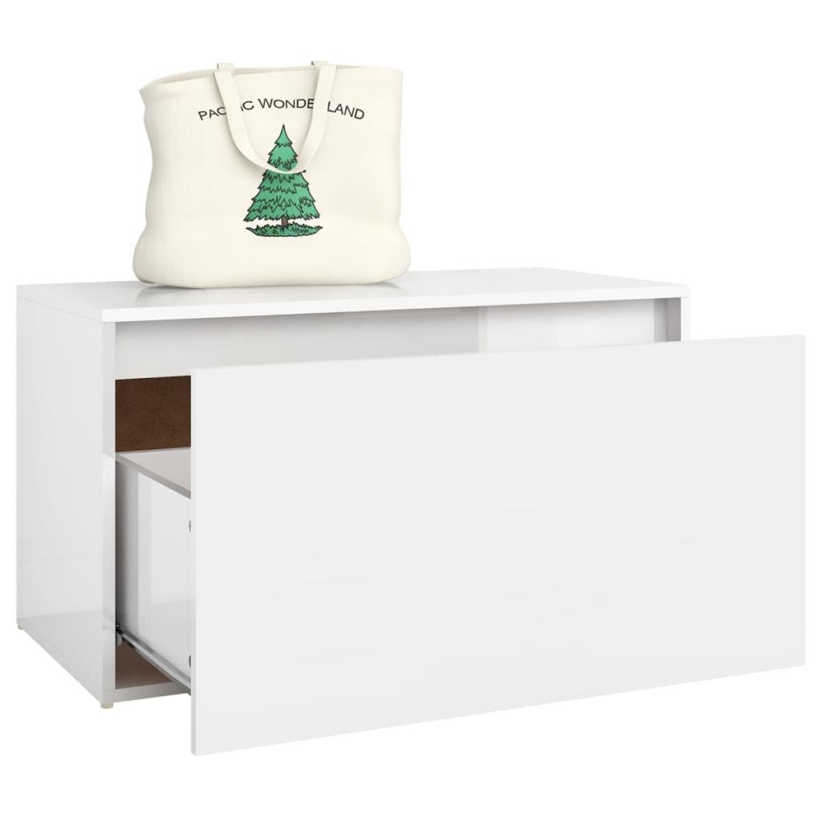 Banco de pasillo de aglomerado blanco brillante 80x40x45 cm