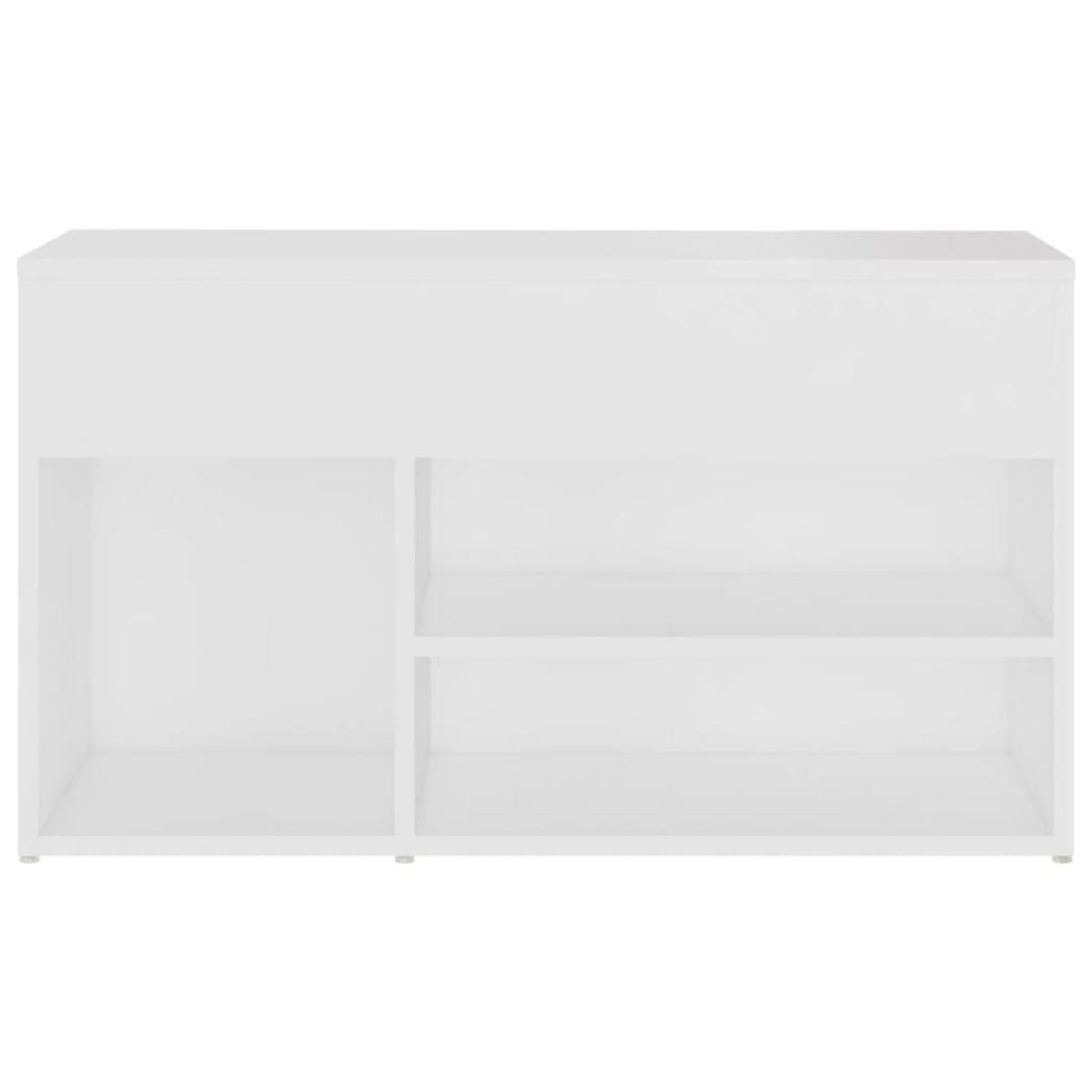 Banco zapatero de madera contrachapada blanco 80x30x45 cm