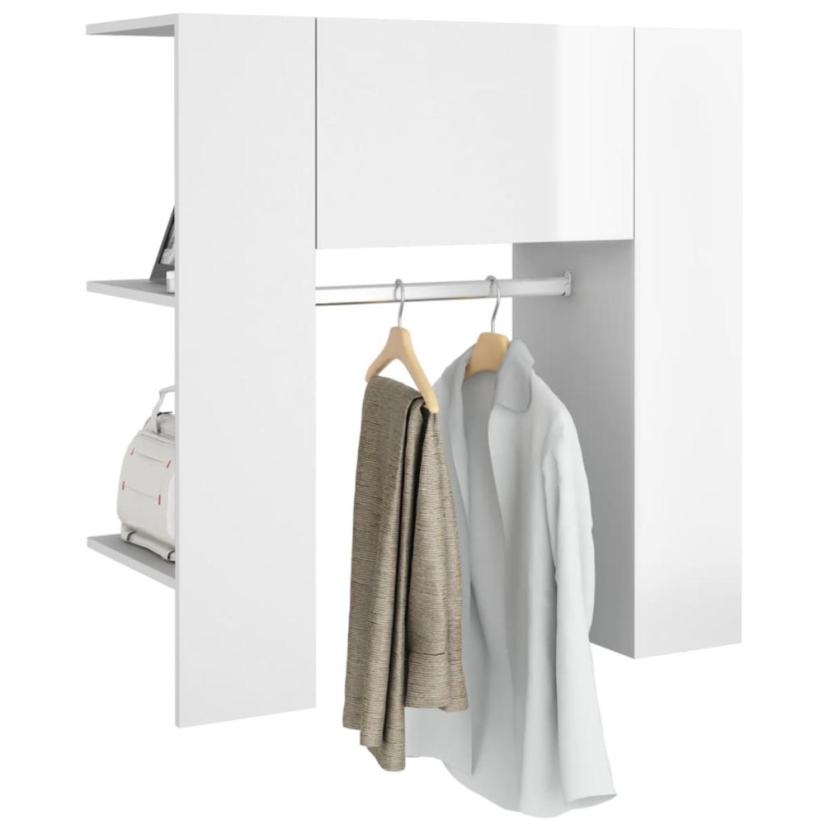 Mueble de recibidor madera blanco brillante 97,5x37x99 cm