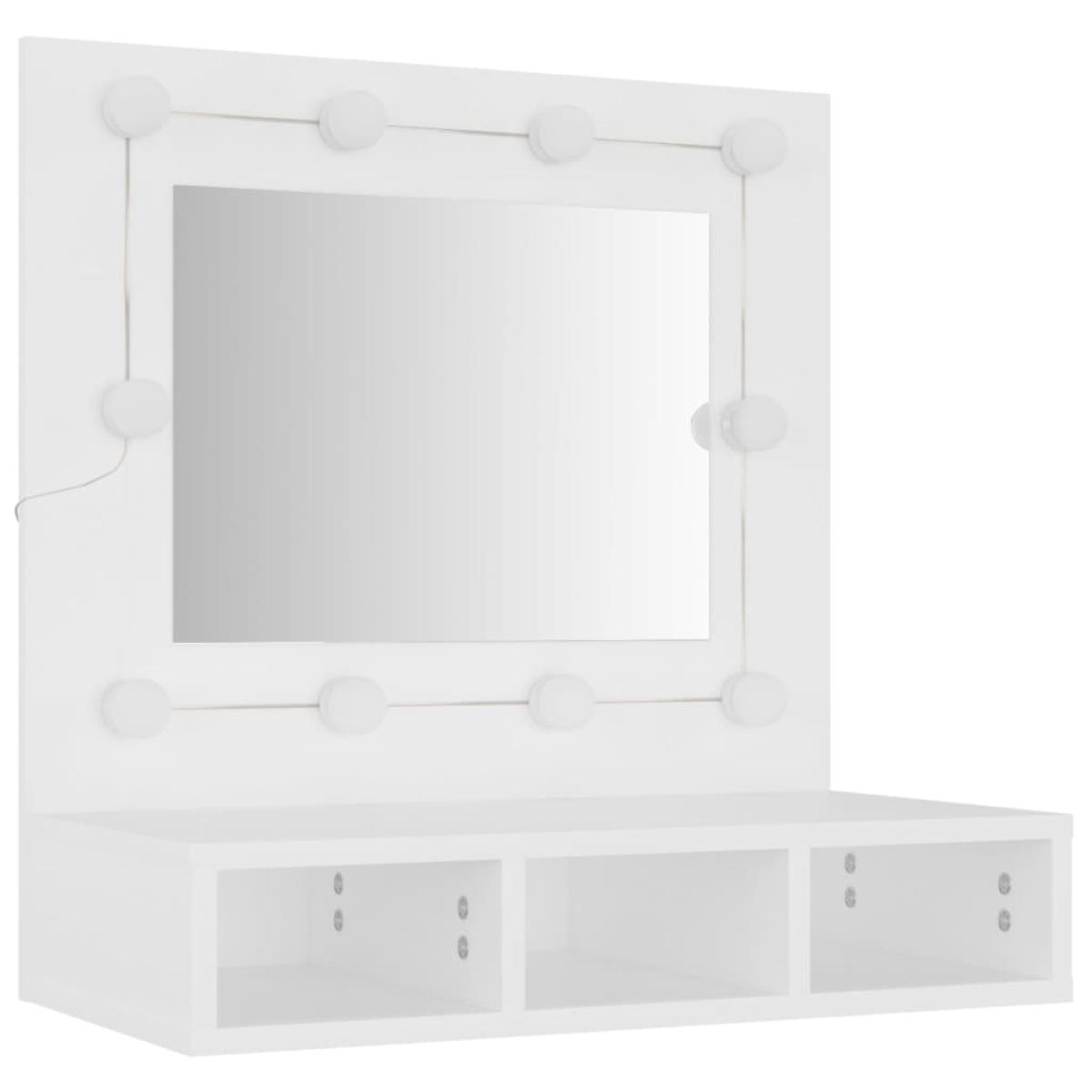 Mueble con espejo y LED blanco 60x31,5x62 cm