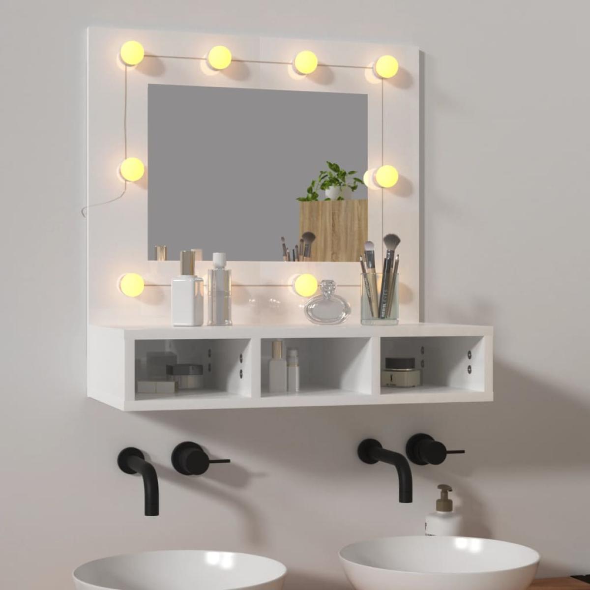 Mueble con espejo y LED blanco brillante 60x31,5x62 cm