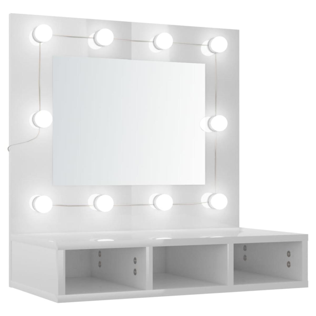 Mueble con espejo y LED blanco brillante 60x31,5x62 cm