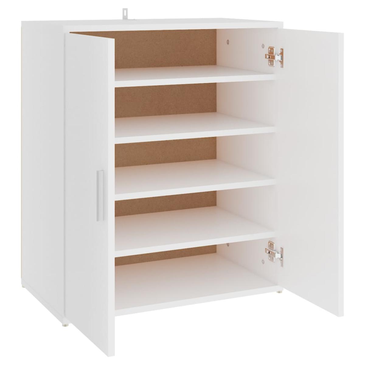 Mueble zapatero de aglomerado blanco 60x35x70 cm