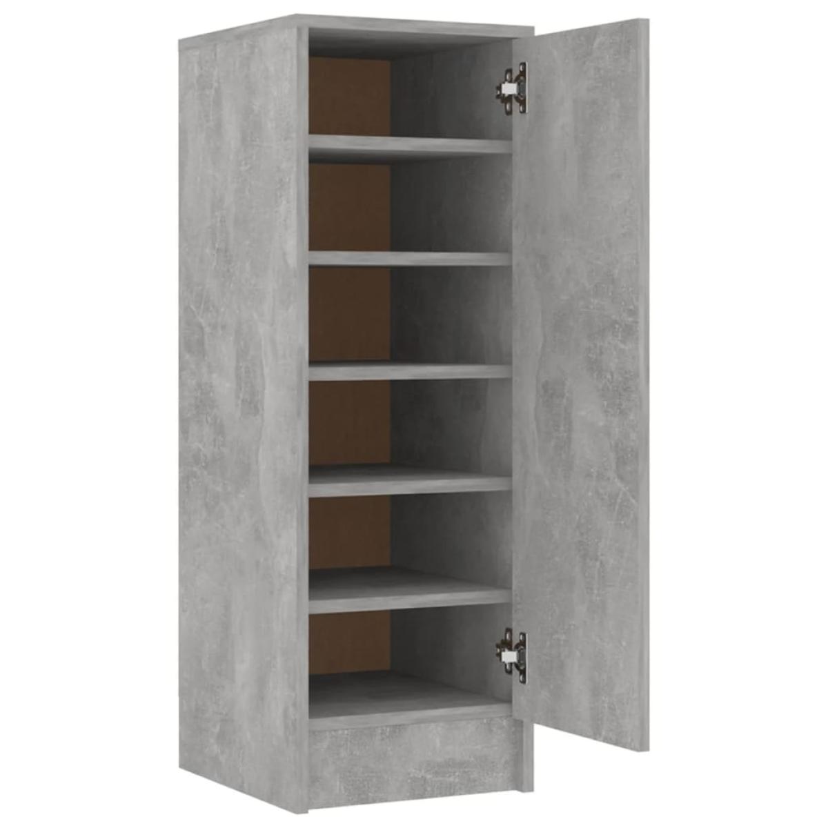 Mueble zapatero de aglomerado gris hormigón 32x35x92 cm
