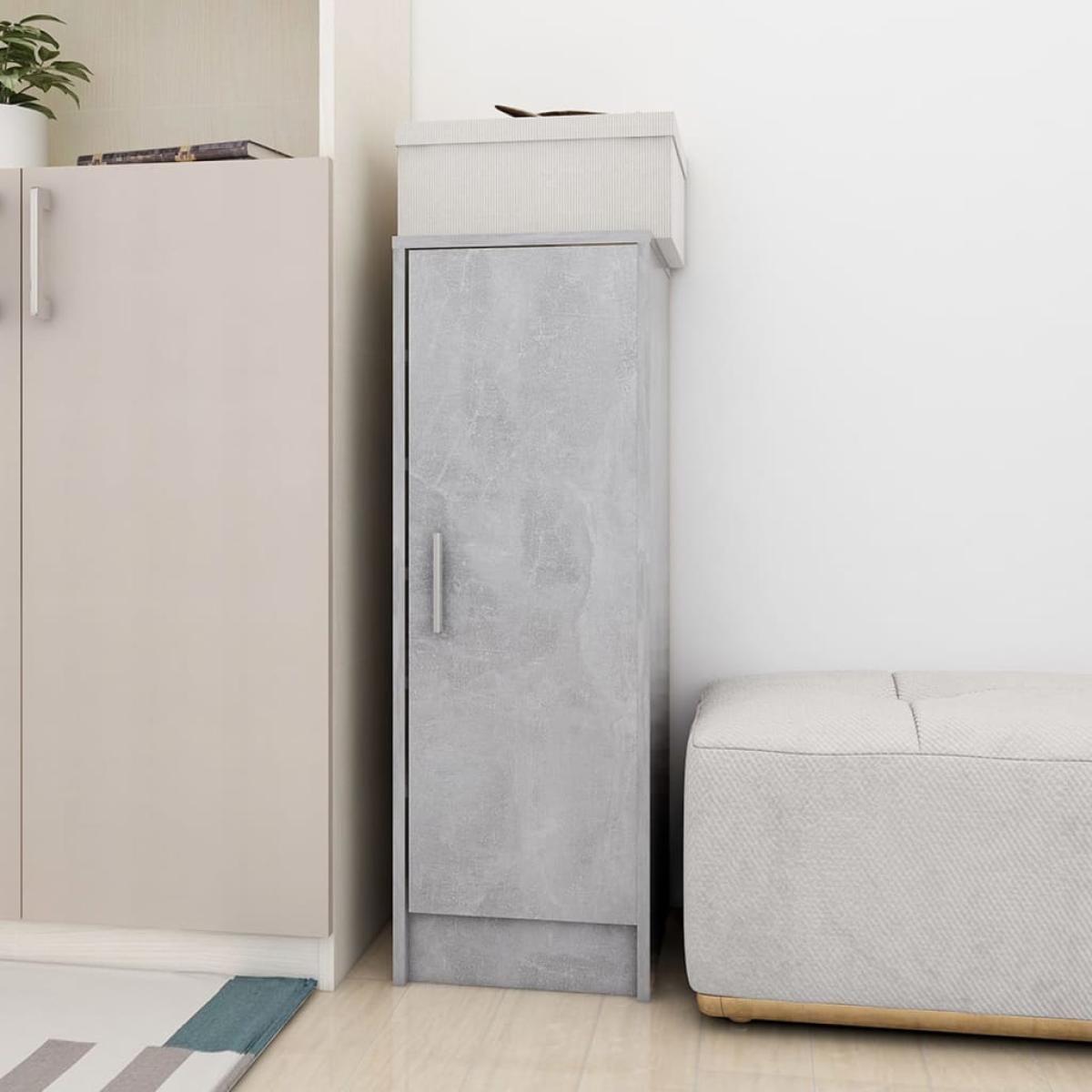 Mueble zapatero de aglomerado gris hormigón 32x35x92 cm