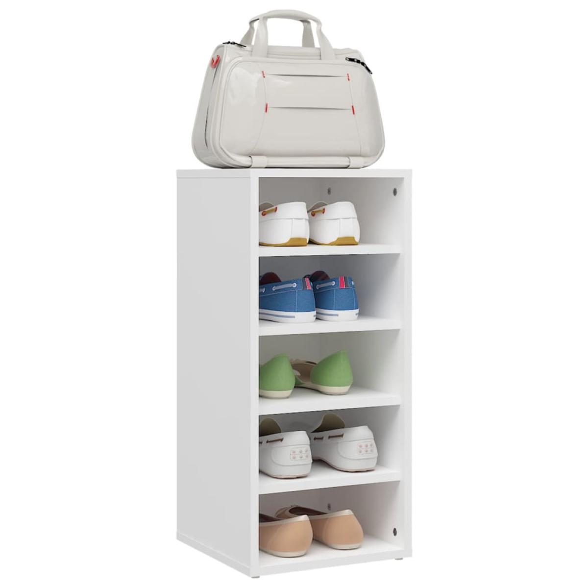 Mueble zapatero de madera contrachapada blanco 31,5x35x70 cm