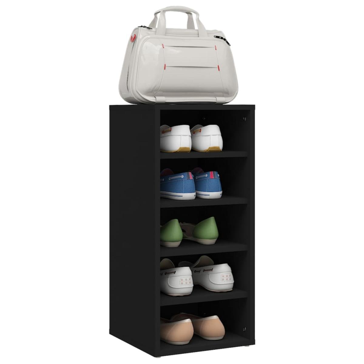 Muebles zapateros 2 uds madera contrachapada negro 31,5x35x70cm