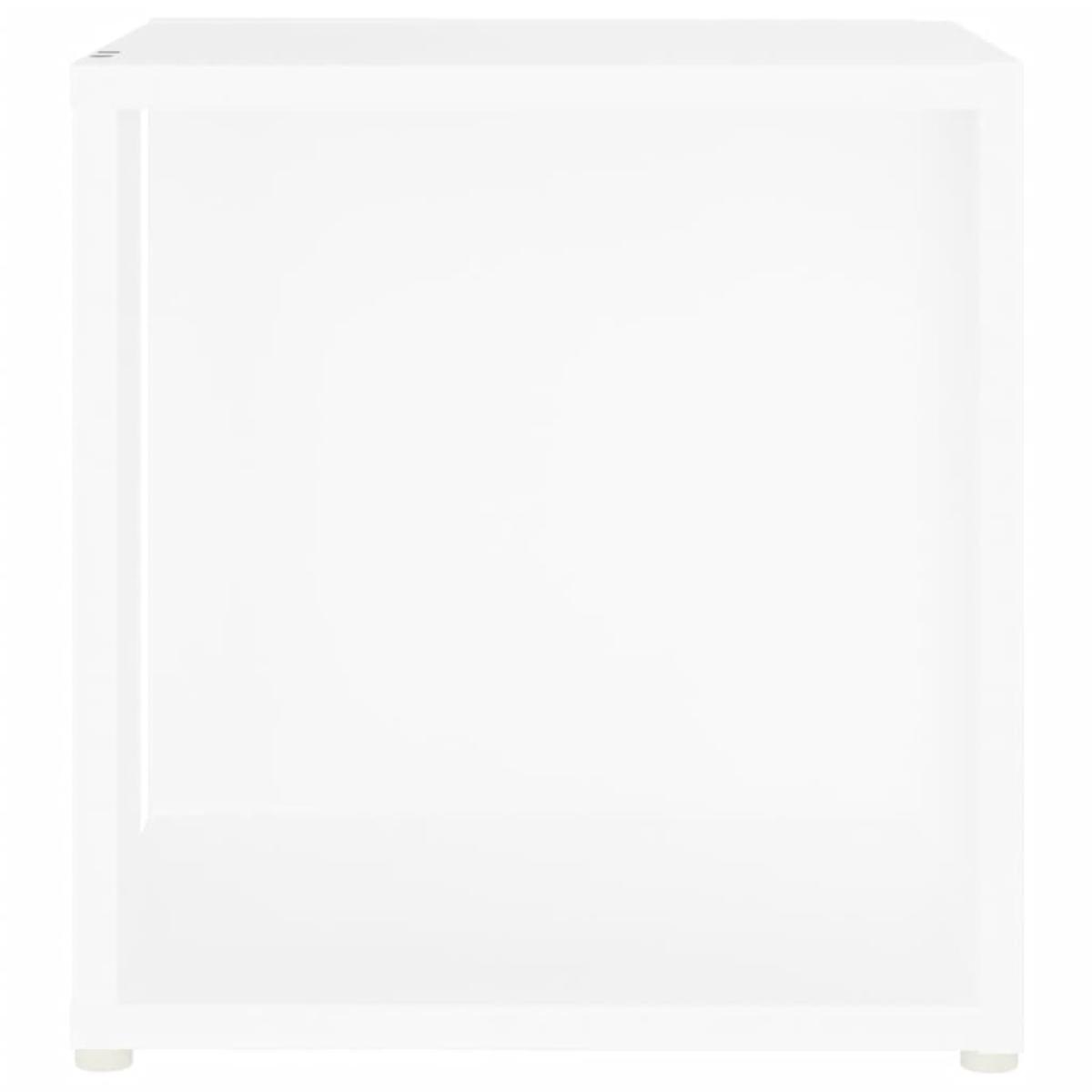 Mesa auxiliar de madera contrachapada blanco 33x33x34,5 cm