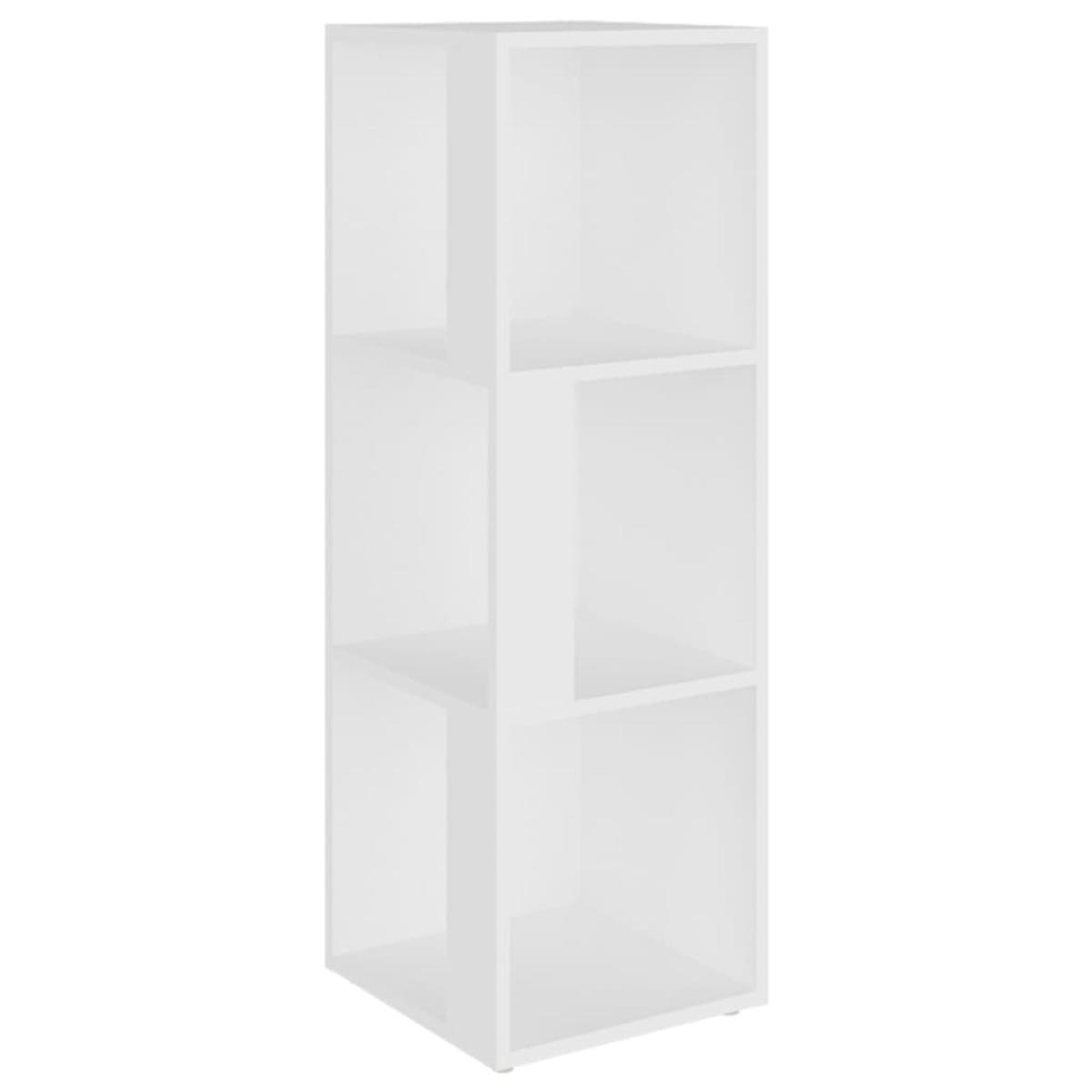 Mueble de esquina madera contrachapada blanco 33x33x100 cm
