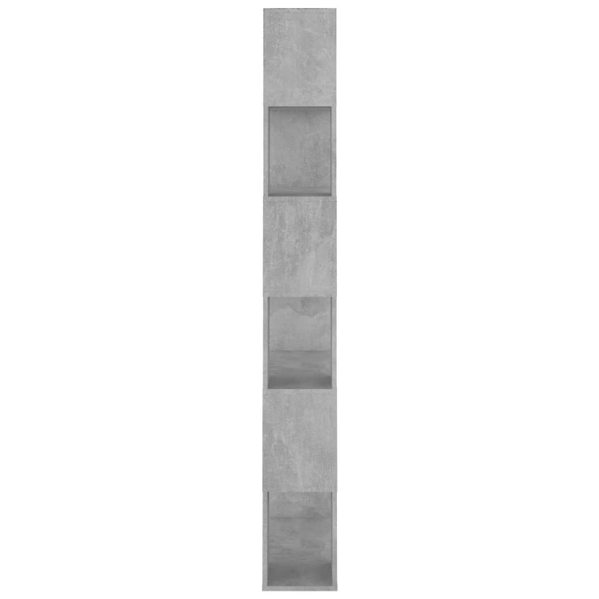 Librería separador contrachapada gris hormigón 80x24x186 cm