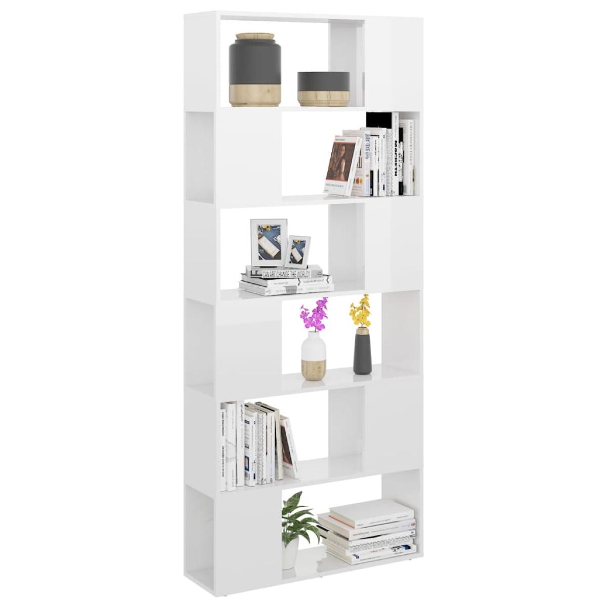Estantería separador de espacio aglomerado blanco 80x24x186 cm