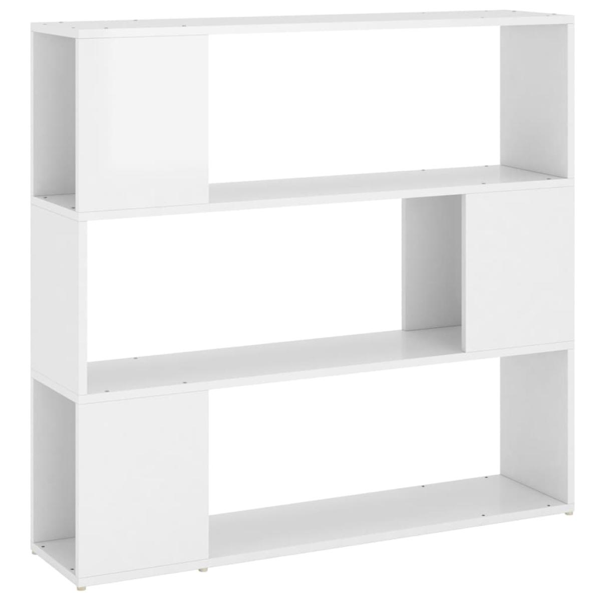 Estantería divisor de espacios blanco con brillo 100x24x94 cm