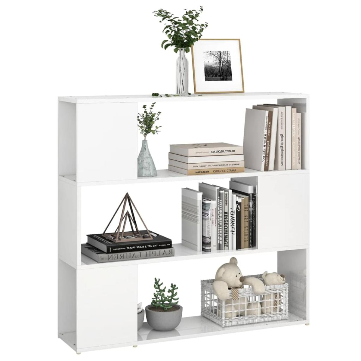 Estantería divisor de espacios blanco con brillo 100x24x94 cm
