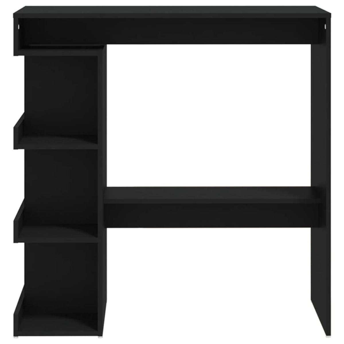Mesa bar estante almacenaje aglomerado negro 100x50x101,5 cm