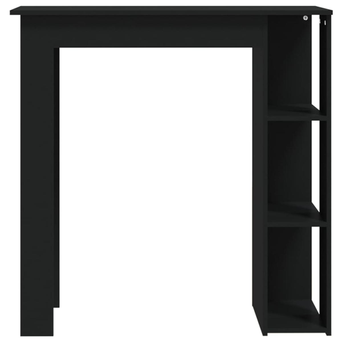 Mesa alta cocina con estante aglomerado negro 102x50x103,5 cm