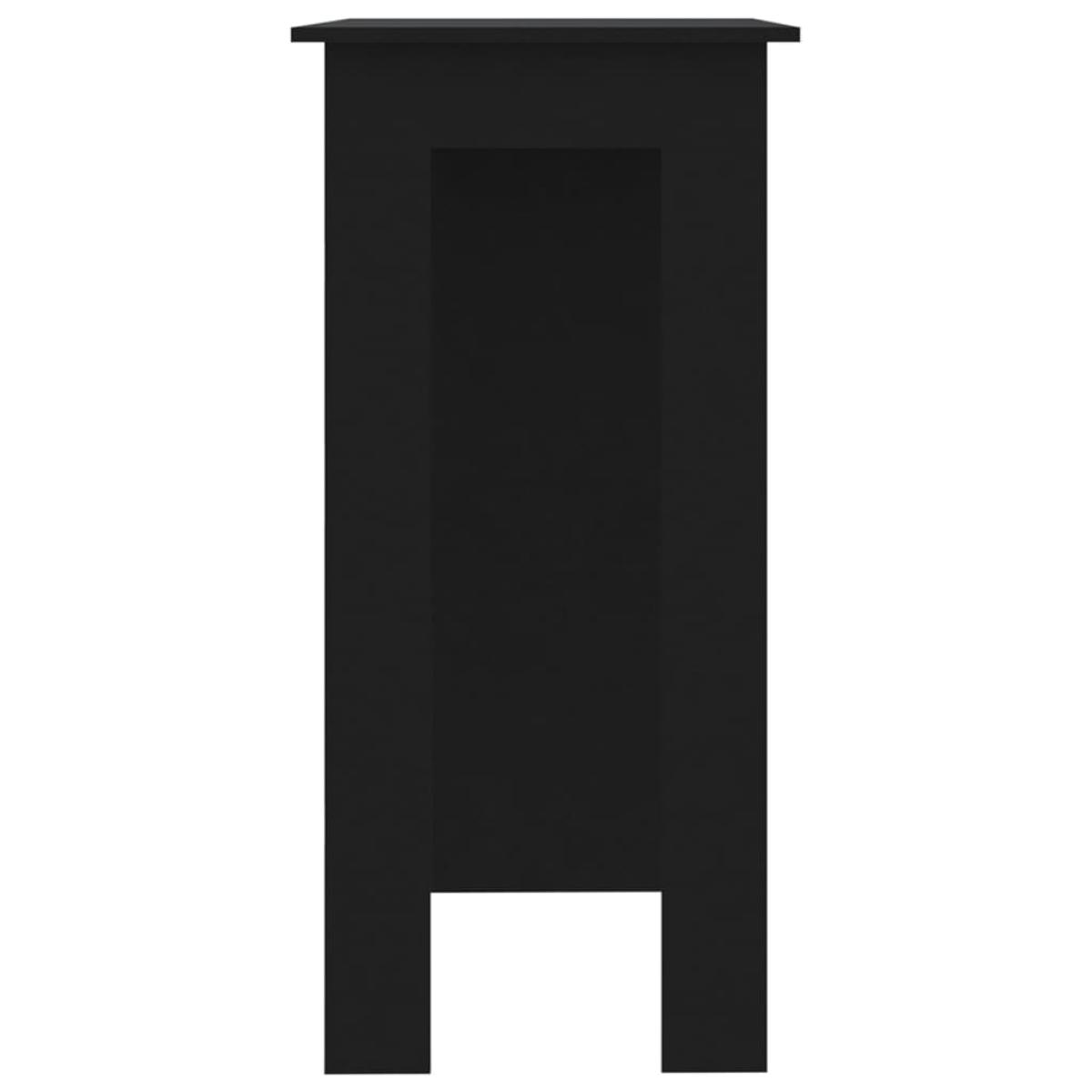 Mesa alta cocina con estante aglomerado negro 102x50x103,5 cm