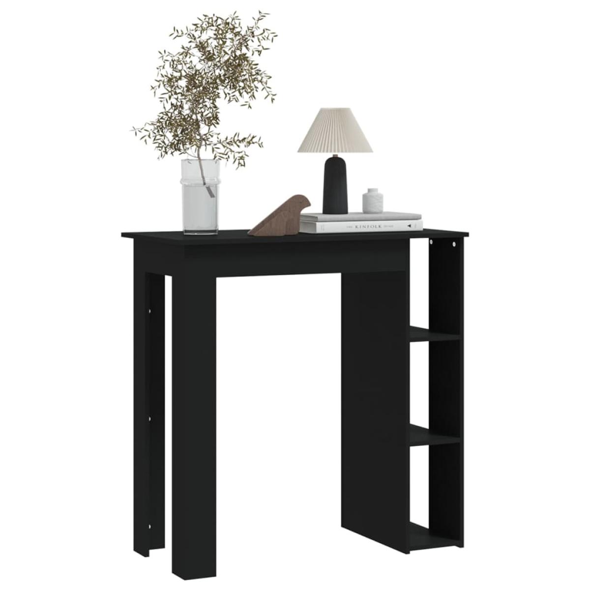Mesa alta cocina con estante aglomerado negro 102x50x103,5 cm