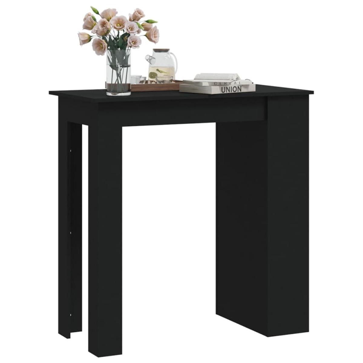 Mesa alta cocina con estante aglomerado negro 102x50x103,5 cm