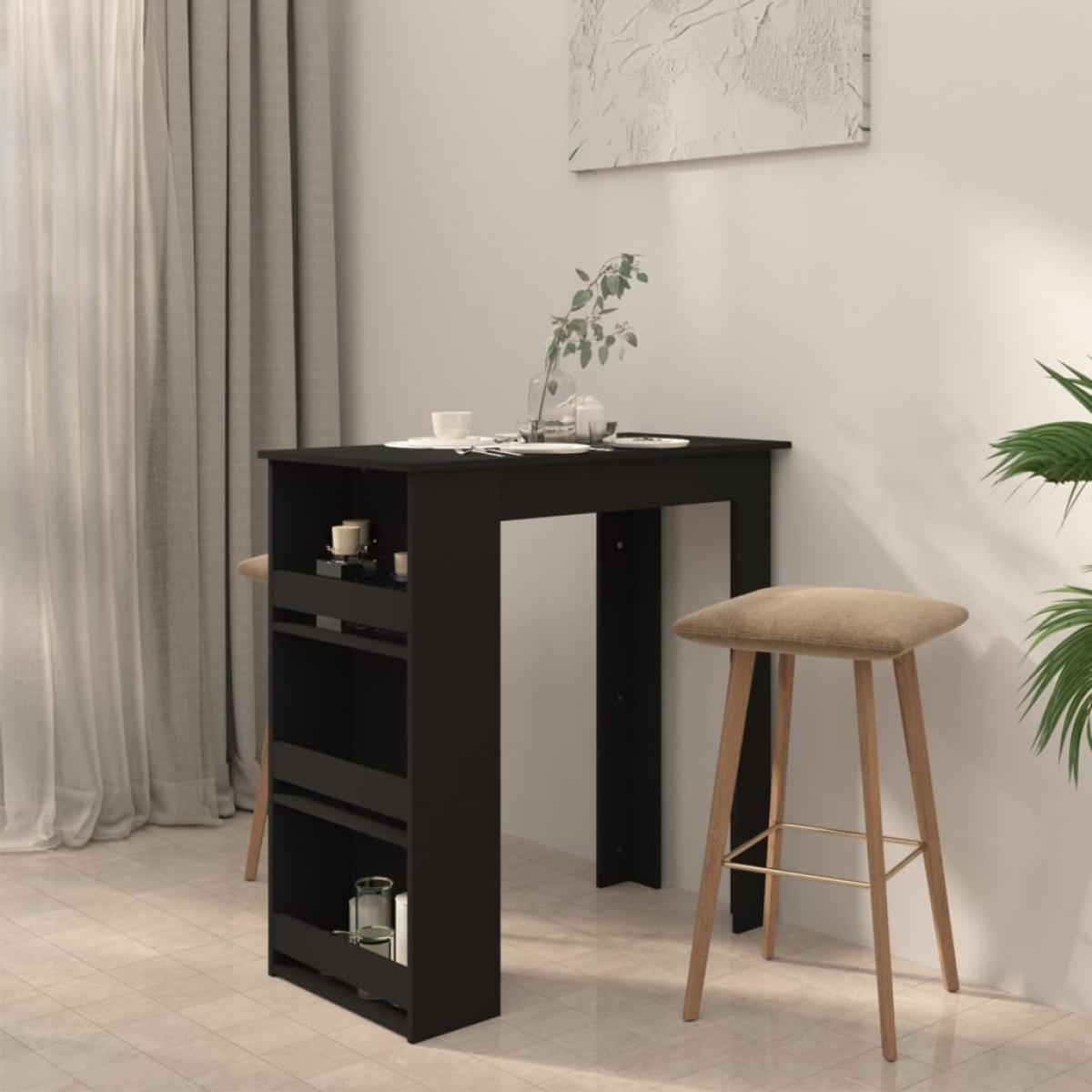 Mesa alta cocina con estante aglomerado negro 102x50x103,5 cm