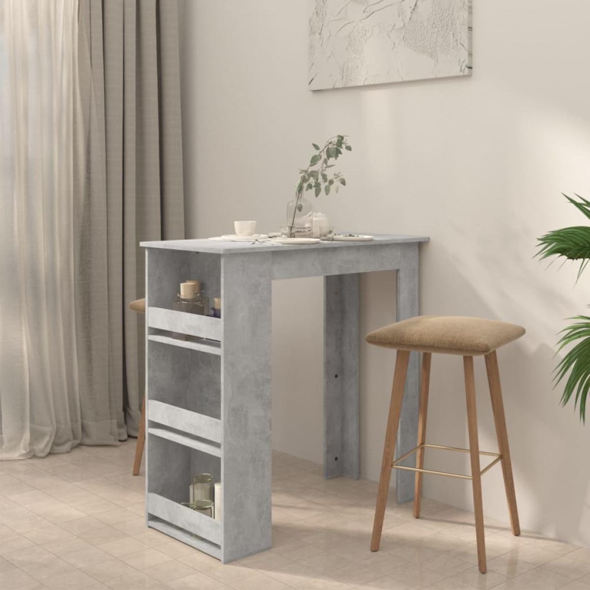 Mesa alta con estante de almacenamiento gris 102x50x103,5 cm