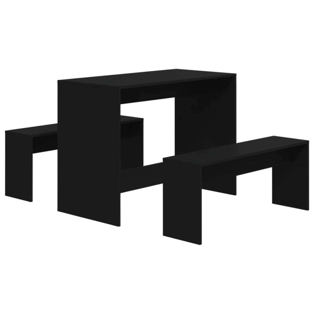 Juego de comedor 3 piezas aglomerado negro