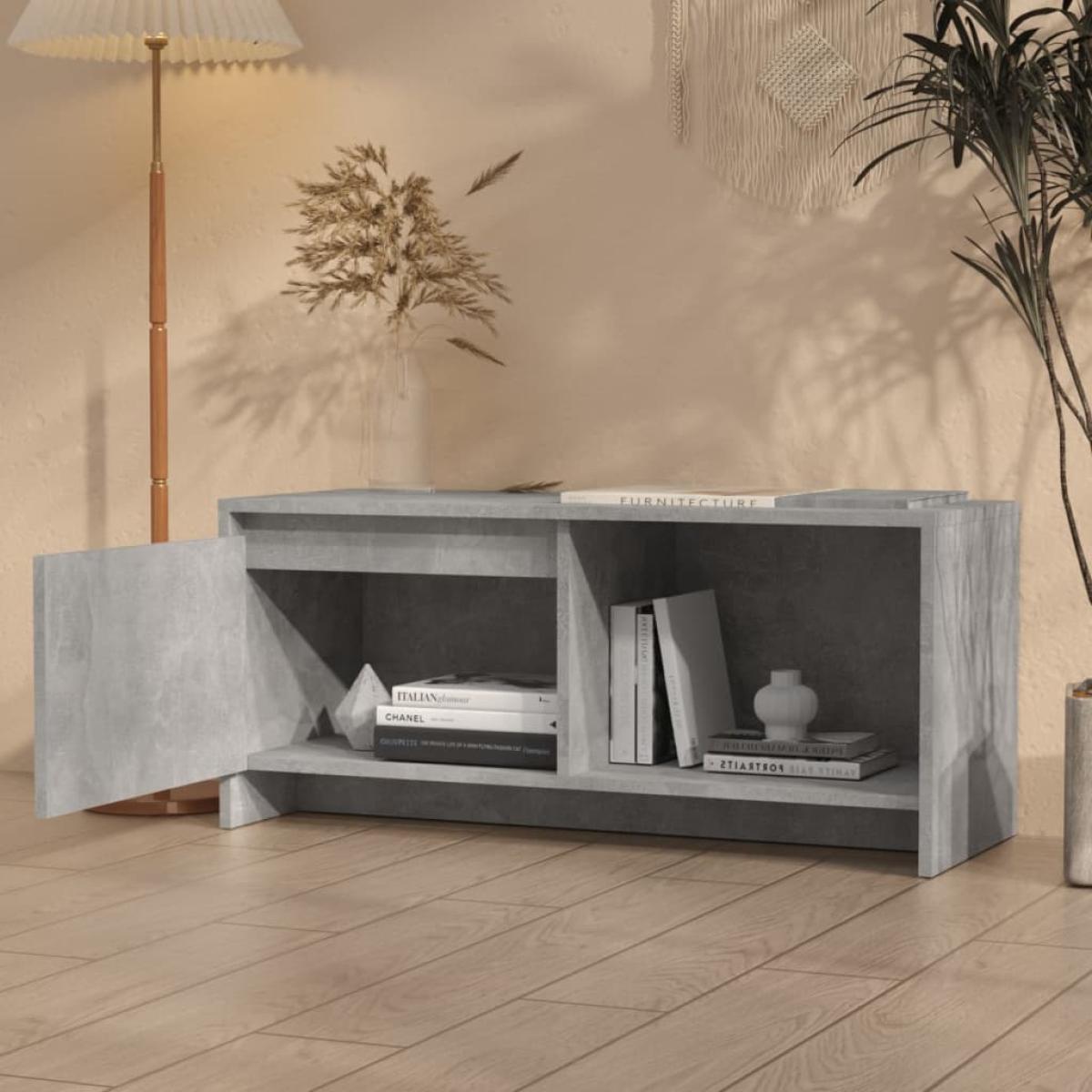 Mueble para TV de aglomerado gris hormigón 90x35x40 cm