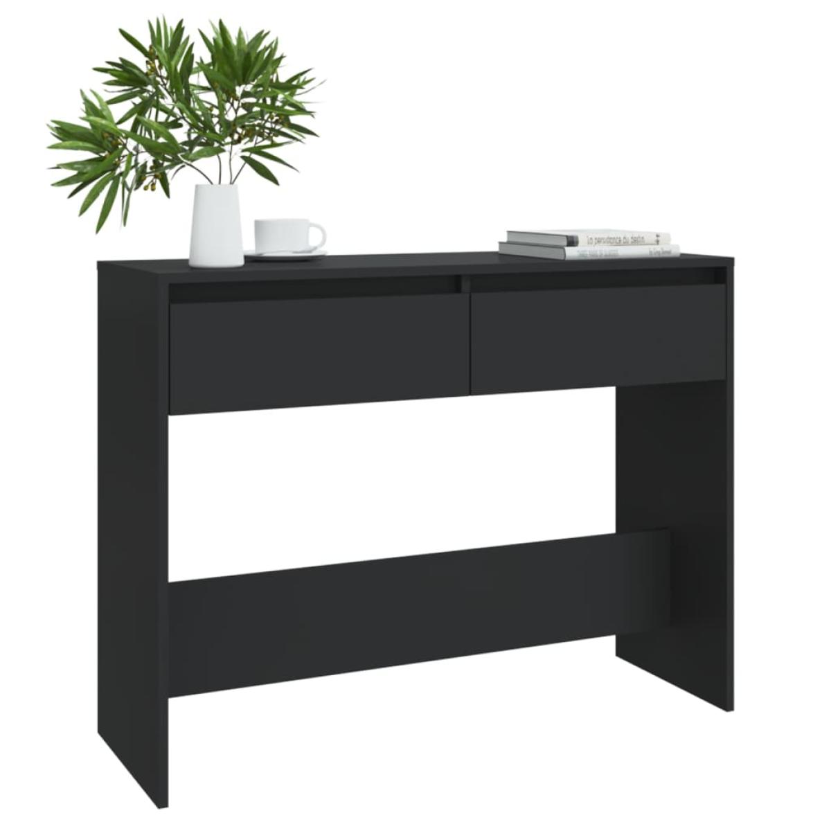 Mesa consola de aglomerado negro 100x35x76,5 cm