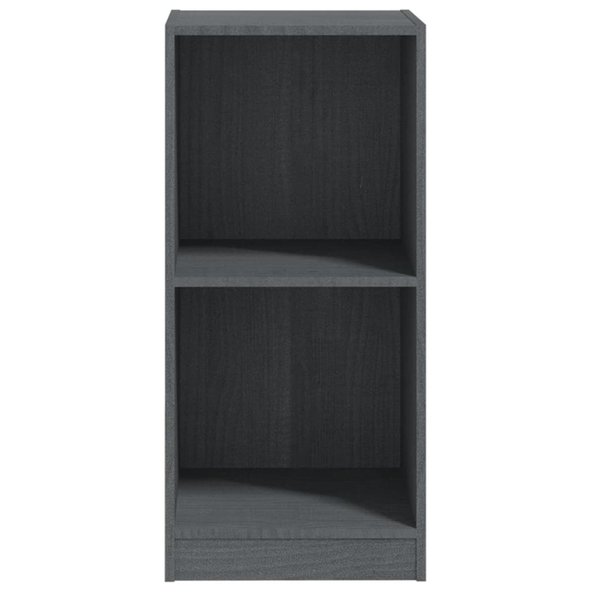 Armario auxiliar madera maciza de pino gris 35,5x33,5x76 cm