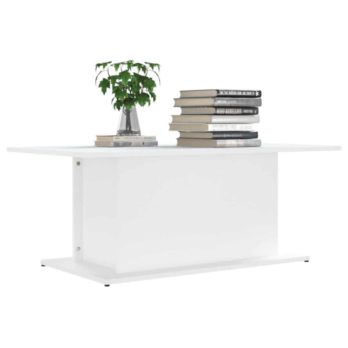 Mesa de centro de aglomerado blanco 102x55,5x40 cm