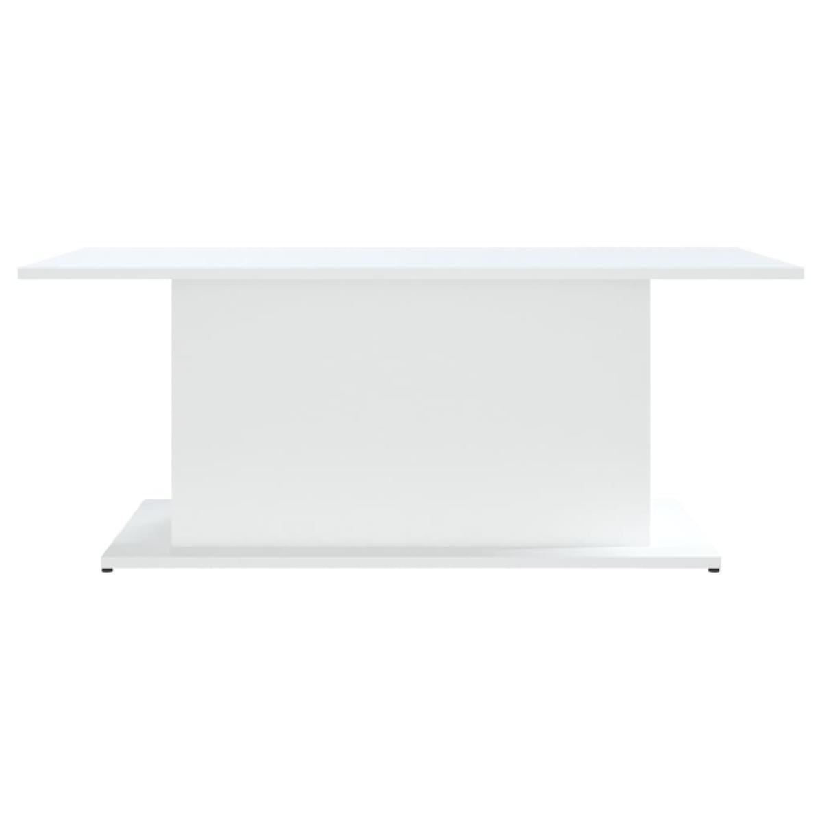 Mesa de centro de aglomerado blanco 102x55,5x40 cm
