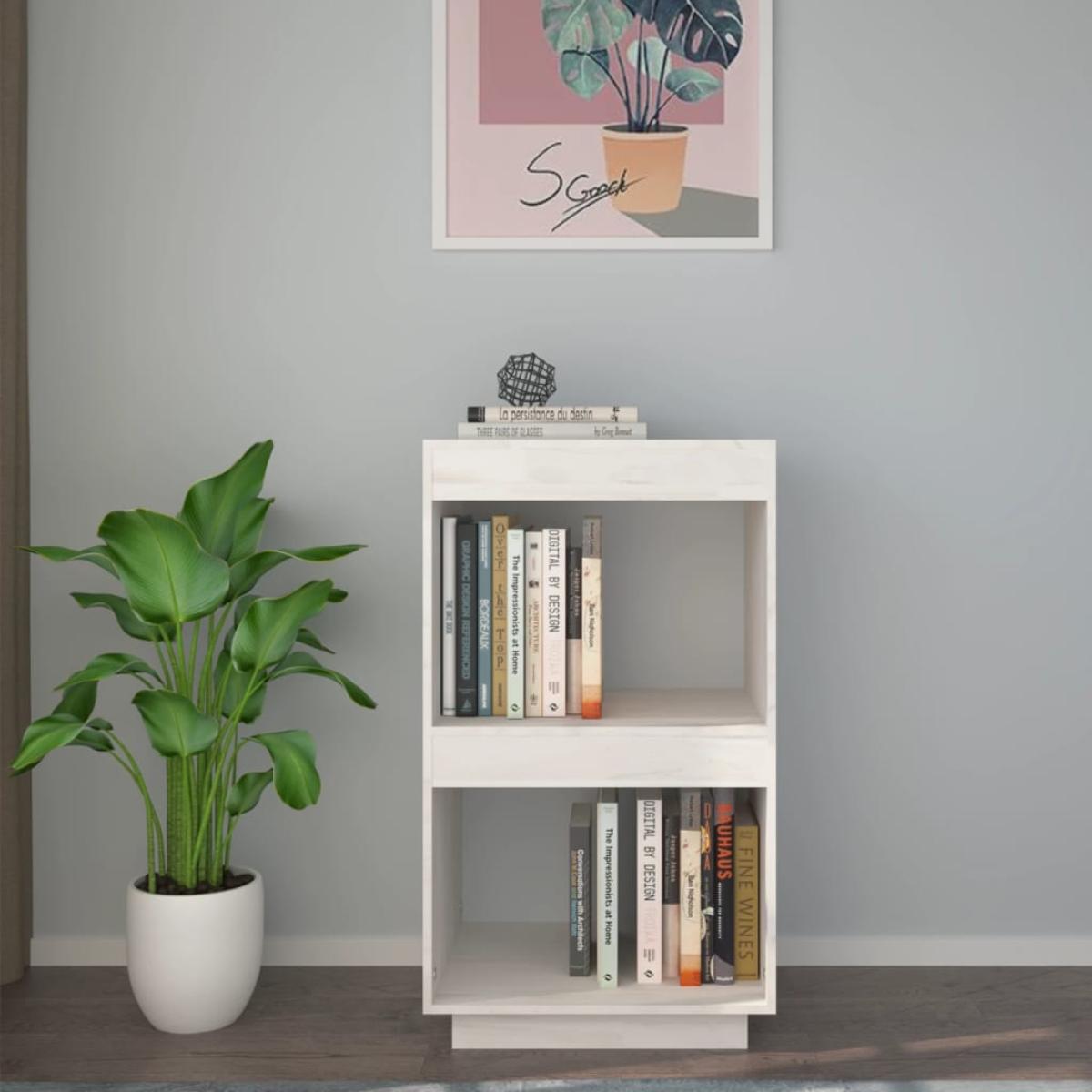 Estantería madera maciza de pino blanca 40x35x71 cm